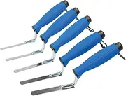 Toolty Tuck Pointer Trowel, Stainless Steel Finger Pointing Trowel, Hand Tool - with Rubber Handle - Set 5 PCS 6, 8, 10, 12, 14mm - Bricklayer, DIY - TLTY-004