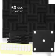 50 Pack Acoustic Panels Soundproof Studio Foam for Walls Sound Absorbing Panels