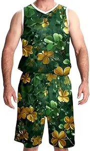 [KQNZT] Basketball Jersey for Men, Basketball Jersey for Women, Men's Lightweight Rec Tanks, Clover St Patrick's Day