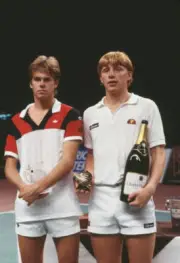 Swedish tennis player Stefan Edberg and West German tennis player - Old Photo