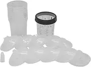Automotive Paint Mixing Cups, Paint Spray Guns Cups Liners and Lids, 400ml Measuring Automotive Accessories 5 Plugs 10 Lids Stirrer Tool for Top Coat, Furniture & Sealants
