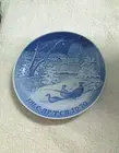 B&G Bing Grondahl 8000/9070, 1970 Pheasants In The Snow At Christmas Plate