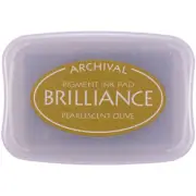 Tsukineko Archival Brilliance Ink Pad - Pearlescent Olive Green Brown