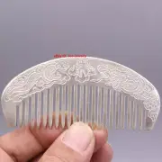 Solid 999 Fine Silver Cute Comb Phoenix Pattern Small Portable Comb 3.34inch