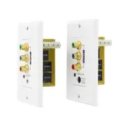 Cat5 In-Wall Component RGB Video RCA + IR Infrared Extender Kit Wall Plate