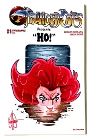 THUNDERCATS #1 “LION-O” SKETCH SIGNED/REMARKED KEN HAESER W/COA DYNAMITE NM.