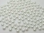 1000 Pure White Half Pearl Round Flatback Beads 6mm Imitation Pearls Scrapbook