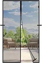 MAGZO Magnetic Screen Door 36'' x 82'', Upgraded Polyester Scratch-Proof, Mesh Net Curtain for Sliding Glass/Single/Patio/French/Front/Back Doors with Strong-Adhesive Hook&Loop, Black