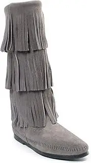 [Minnetonka] Womens Calf Hi 3-Layer Fringe Boot