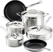 Hestan - ProBond Collection - Professional Clad Stainless Steel TITUM Nonstick Cookware Set, Induction Cooktop Compatible, Made Without PFOAs (10-Piece)