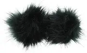 FRCOLOR 2pcs Faux Fur Pom Pom Balls for DIY Accessories Stylish Fluffy Ball Charms for Hats Keychains and More Durable and Soft Faux Fur Pompoms with Elastic Bands