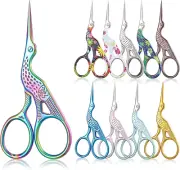 10 Pcs Stork Rainbow Stitch Scissors - 3.6 Inch Stainless Steel Small Craft Scis