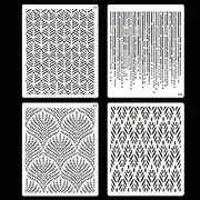 4 Pcs Floral Wedding Cake Stencils - Reusable Buttercream Templates for DIY Baking Decor