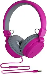AsrMyjcx Over Ear Headphone Wired Headset Pink Gifts Foldable Professional Students Adjustable Headband for Women Office Lightweight