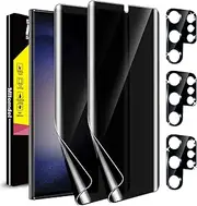 [2+3 Pack] Milomdoi for Samsung Galaxy S23 Ultra Privacy Screen Protector [Not Glass] Accessories 2 Pack TPU Film Privacy Screen Samsung S23 Ultra 5G with 3 Pack Tempered Glass Camera Lens Protector