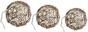ULTECHNOVO 3Pcs Rattan Balls for Wedding Decoration Natural Color Garland Pendant Accessory for Parties Home Decor and Festivals