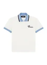 Versace Kids Logo Piqué Cotton Polo Shirt (4-6 Years) - White - 06YR (6 Years) 06YR (6 years)