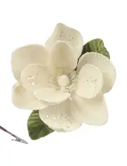 Ivory Magnolia Christmas Tree Clip Ornament 24cm
