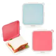 2Pcs Silicone Sandwich Storage Box, Reusable Food Storage Container,To-Go Travel