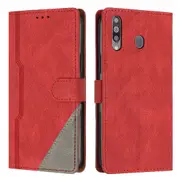 Clasp Case with Flip Wallet Stand Function Cover for Samsung A20S - Red