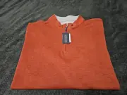 Mizzen + Main NEW ProFlex Rust/Copper 1/4 Zip Long Sleeve Pullover SZ 2XL