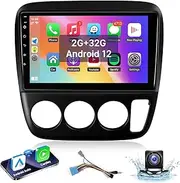 Leadfan Car Stereo for Honda CRV 1997 1998 1999 2000 2001 Radio Compatible with Wireless Apple Carplay Android Auto 9'' IPS Touchscreen Bluetooth WIFI GPS Navigation SWC Backup Camera (Manual A/C)