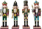 Wooden Nutcracker Ornaments Christmas Decoration Figures Set Puppet Home Decor (