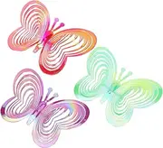 INOOMP 3Pcs Wind Power Reflective Bird Deterrent Windmills Butterfly Shape Outdoor Scare Tools for Garden Lawn Pathway and Patio Decor