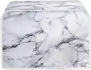 Dajingkj Toaster Covers 2 Slice Wide Slot White Marbled Pattern Polyester Fabric Quilted Toaster Dust-proof Bag for Kitchen Small Appliance Decorative Cover and Fingerprint Protector