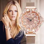 HOT LUXURY 360 DEGREE ROTATION WOMEN WATCHES STARRY SKY MAGN