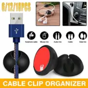 6-18 PCS Cable Clips Tidy Cord Lead Organiser USB Charger Holder Drop Sticker
