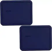 Pyrex Blue 6-cup RECTANGULAR Plastic Cover 7211-PC, 2 pack