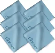 Care Touch Microfiber Cleaning Cloths - 6 Pack, 6"x7" Lint Free Cloth Blue