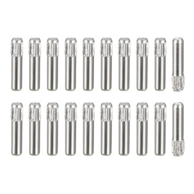 2x10mm 304 Stainless Steel Dowel Pins, 20Pcs Knurled Head Flat End Dowel Pin