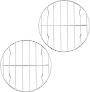 GREENADSCAPE Barbecue Grill Tool Stainless Steel Chicken Wing Rack Steak Barbecue Stand Grilling Shelf Non-stick Coating Set of 2