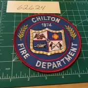 Vintage Chilton Wisconsin Fire Department Round Uniform Patch Sew On 4.5in