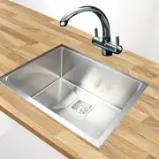 550x455mm Handmade 1.5mm Stainless Steel Undermount / Topmount Kitchen Sink