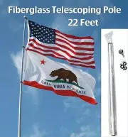 22' FT FLAG POLE & MOUNT (ladder ramp ground wall deck dock) antenna fiberglass