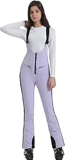 [ALSOGO] Women's Snow Pants Insulated Waterproof Ski Pant Snowboarding Slim Fit Bibs Overalls for Winter Outdoor Sport