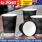 Disposable Coffee Cups With Lids 8OZ 12OZ Thicken Paper Takeaway BPA Free MEL
