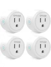 GHome Smart Mini Plug Wi-Fi Outlet Socket Alexa Google Home 4 Pack White