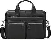 LUUFAN 15.6inch Leather Briefcases Laptop Messenger Bags Business Satchel Office Travel Computer Handbag for Men