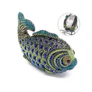Nevenka Mini Women Fish Evening Bags Crystal Clutch Purse Rhinestone Handbags with Chain-5