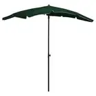 Green Garden Parasol with Pole 200x130 cm Outdoor Sunshade Umbrella