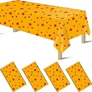 byojia Theme Plastic Tablecloths for Rectangle Tables, Plastic Table Cover Disposable Red Stars Table Cloth for Party Decor Supplies Birthday Themed Party Decoration(54 x108) (4pcs)