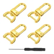 4Pcs Swivel Clasps, 0.63" D Ring Detachable Snap Hook with Screwdriver, Gold