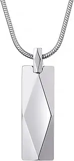 [MOO&LEE] Tungsten Carbide Bar Pendant Necklace for Men Women Stainless Steel Snake Chain