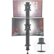 Dual Monitor Articulating Desk Mount Arm Stand - Vertical Stack Screen Suppor...