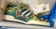 BAPE × ADIDAS Forum 84 Low 30th Anniversary Green Camo ID4771 Size 11.5