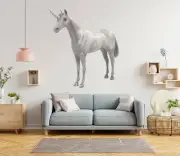 3D White Unicorn G377 Animal Wallpaper Mural Poster Wall Stickers Decal Honey